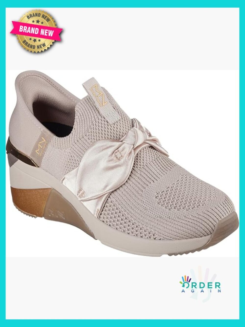 Fashion Sneakers with Wedge Heel Memory Foam Slip-On Hands Free